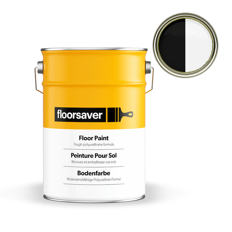 Packshot of Whites and Blacks Floor paint