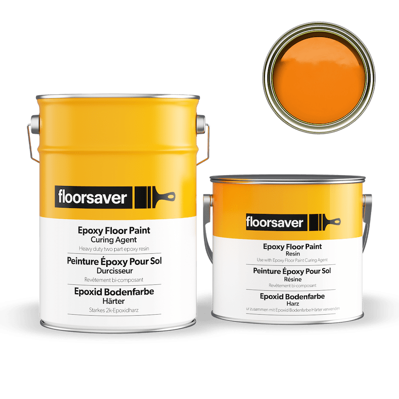 Packshot of Orange Epoxy Floor Paint