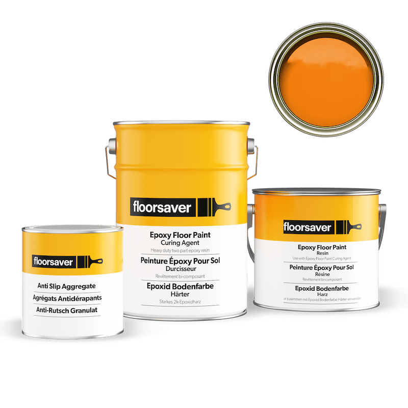 Packshot of Orange Epoxy Floor Paint Anti Slip