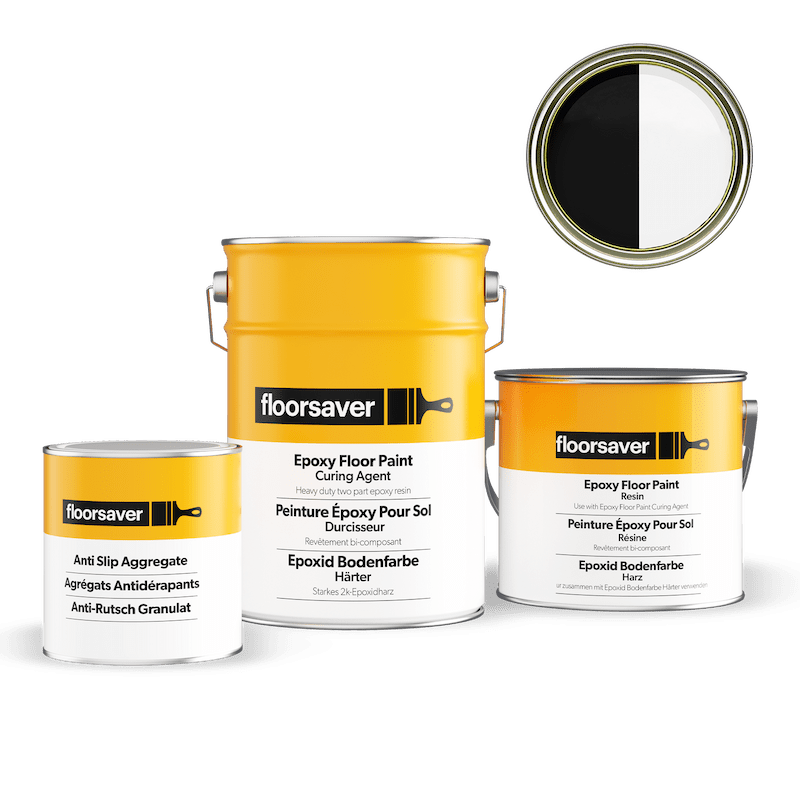 Packshot of White&Black Epoxy Floor Paint Anti Slip
