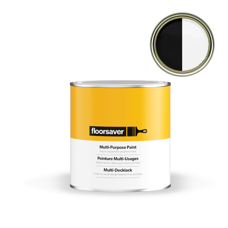 Packshot of White & Black Multi-Purpose Paint